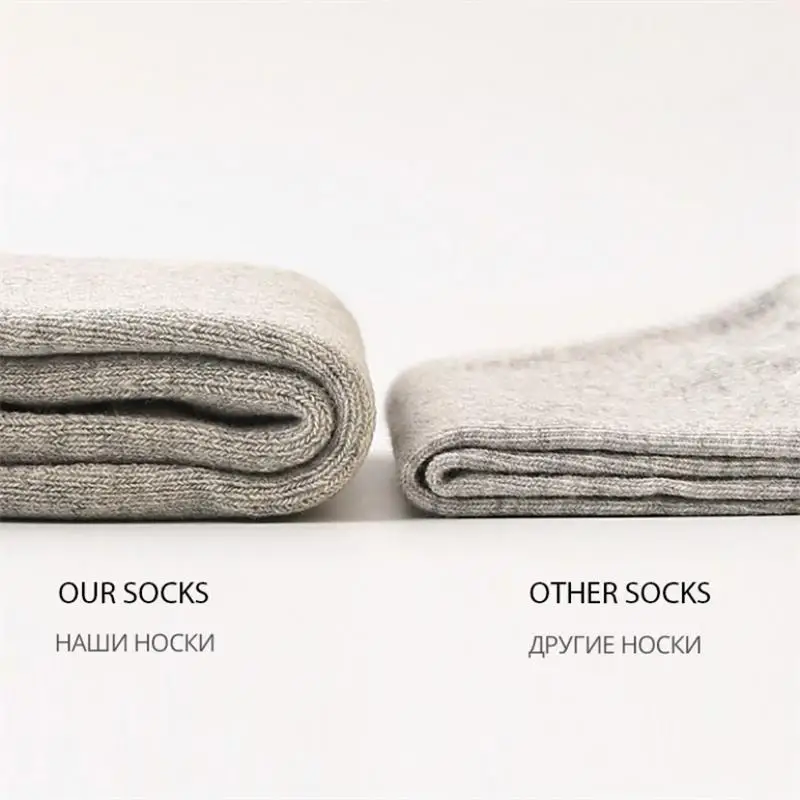 10pairs/ Men's Thick Socks 100% Cotton Men's Socks High Quality Thick Warm Business Socks Men's Warm Comfortable Mid-Tube Socks