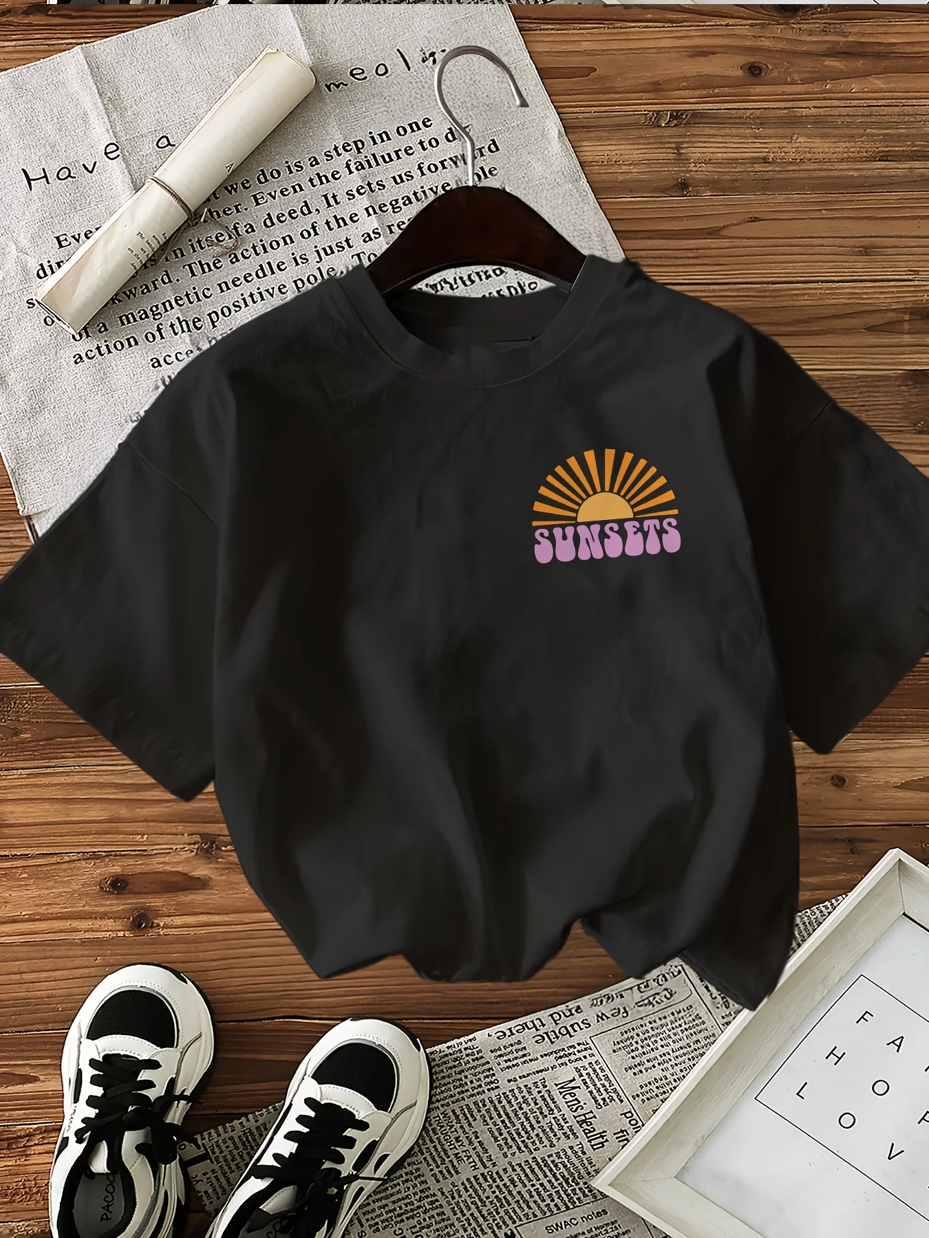 Funny 100% Cotton Forever Chasing Sunsets T-Shirts Female T Shirts Egirl Korean Fashion Graphic Tees Tops Women Clothing