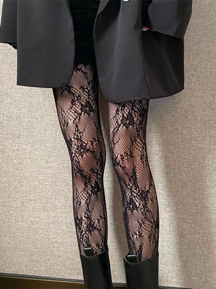 

Women Sexy Rattan Stockings Club Party Anti-Snagging Flowers Tights Calcetines Fish Net Stocking JK Fishnet Mesh Lace Pantyhose