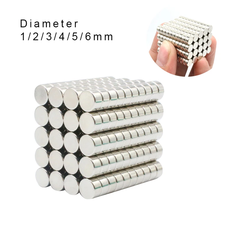 Small Round NdFeB Neodymium Magnet Powerful Rare Earth Permanent Fridge Magnets for DIY 3*2 4*2 5*2 6*2 2X1 2X2 3X3 5X3 6X3 6X1