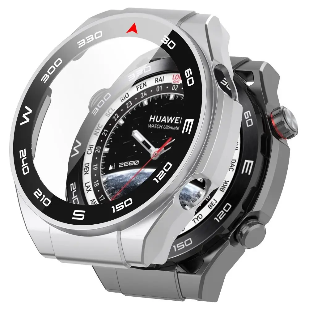 Acessórios capa escudo protetor de tela pc caso temperado + filme para huawei watch ultimate