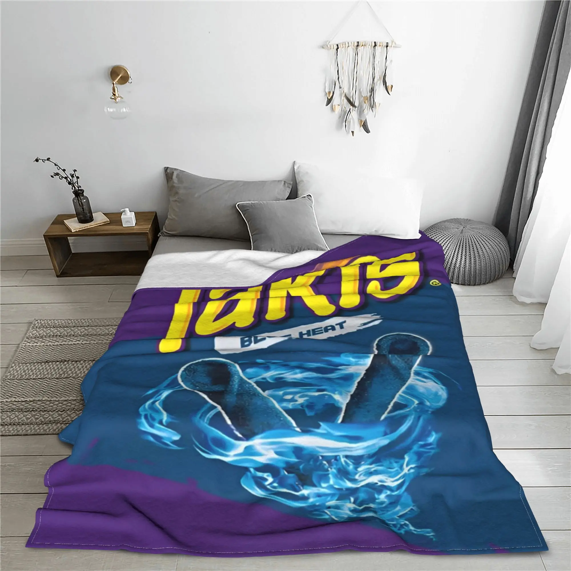 Takis Blue Heat Blanket Cover Flannel Snack Cartoon Soft Throw Blankets for Car Sofa Couch Bedspread