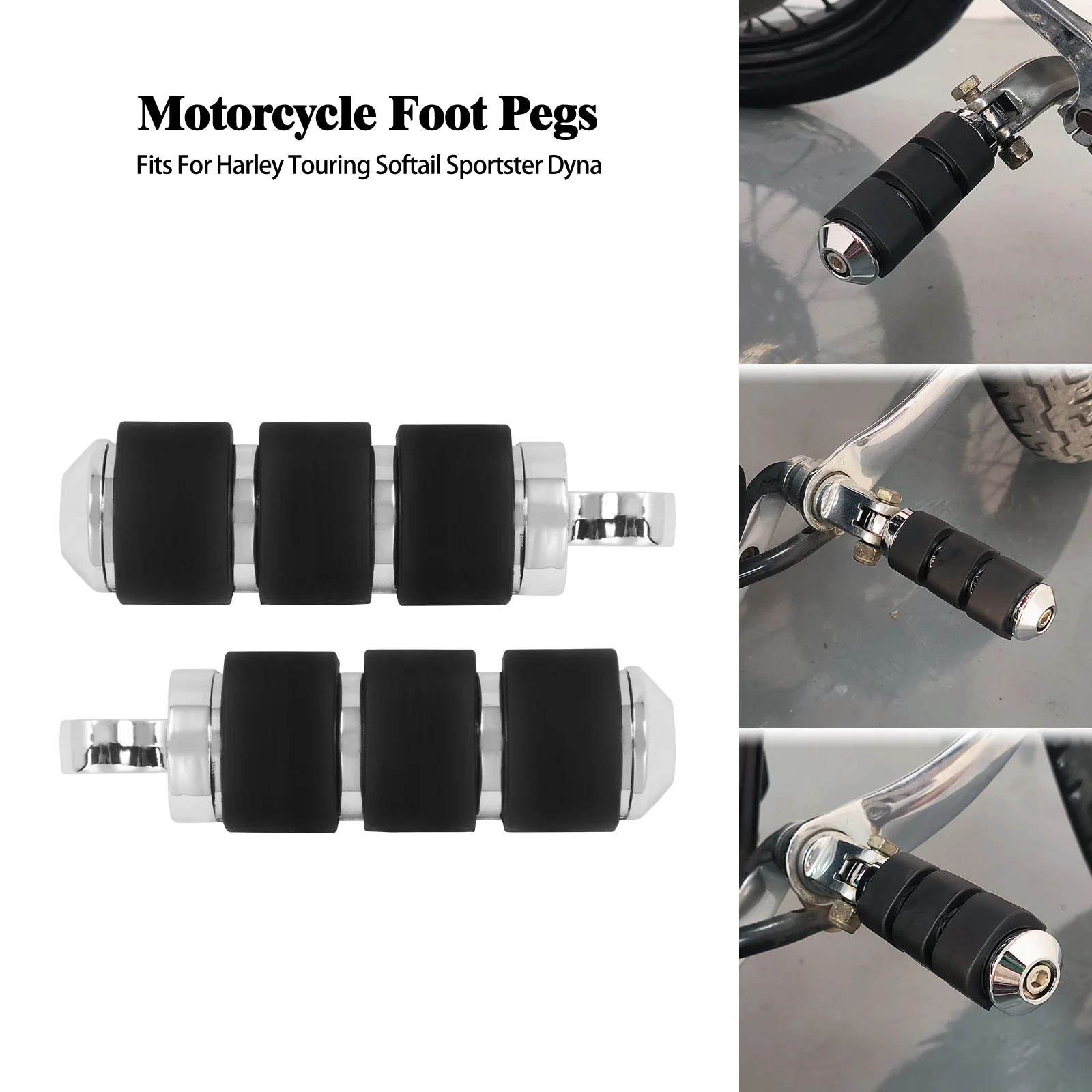 

Motorcycle Foot Pegs Pedal Footpeg Footrest For Harley Sportster XL Softail FLFB FLS Dyna FXDL Touring Road Street Electra Glide