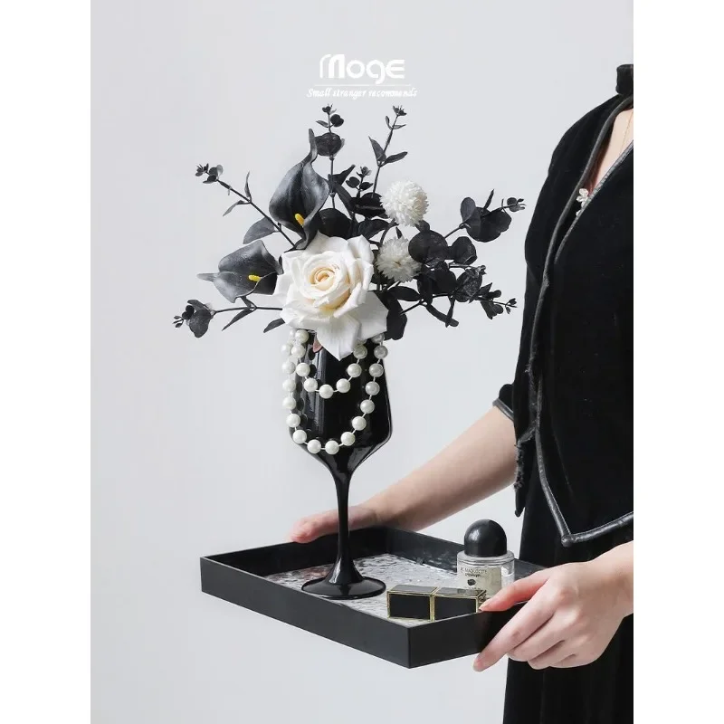 High-end light luxury simulated flower living room ornament goblet vase flower arrangement flower arrangement dining table flowe