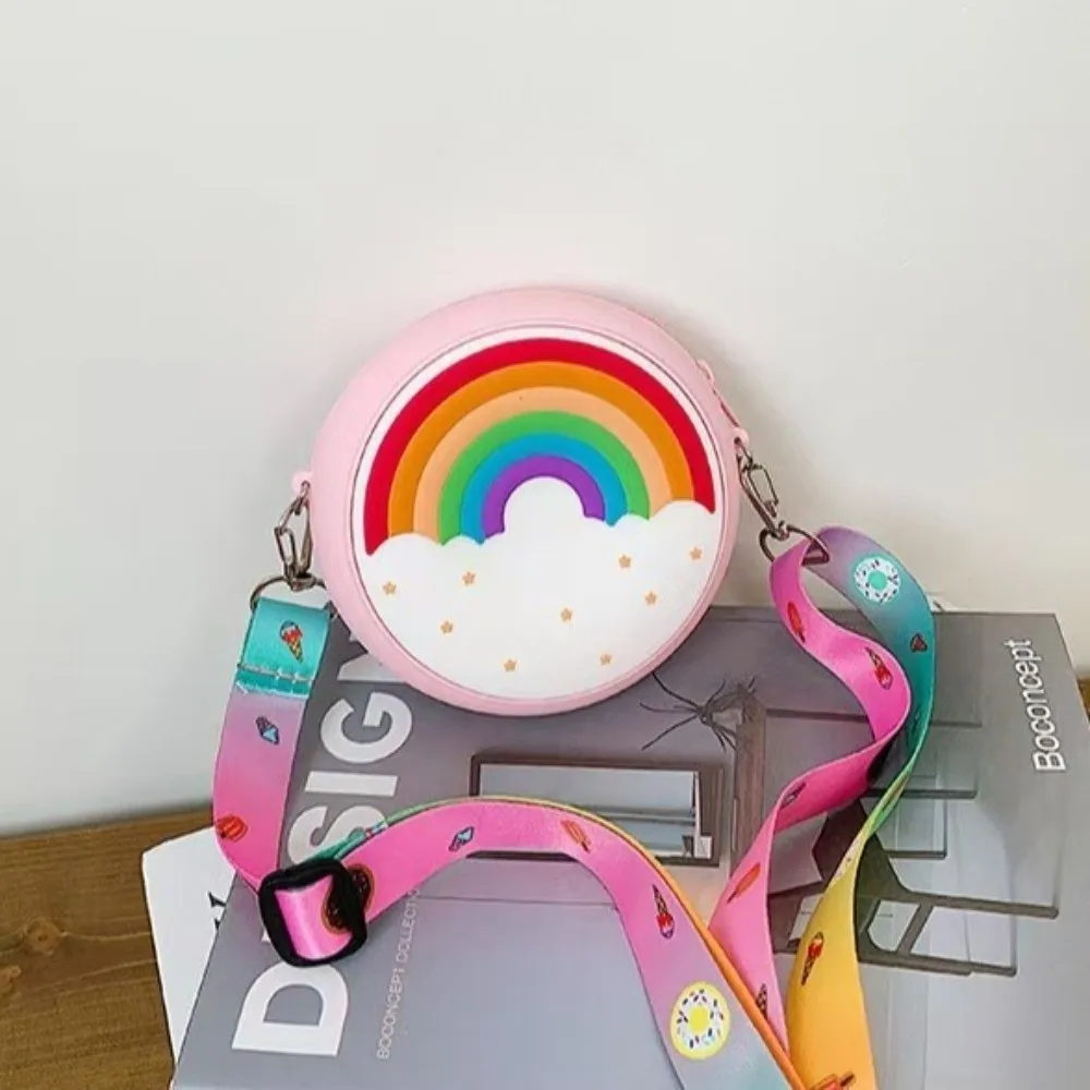

Cute Donut Girl Crossbody Bags Silicone Mini Snack Kids Travel Messenger Bags Zipper Single Shoulder Bags for Children