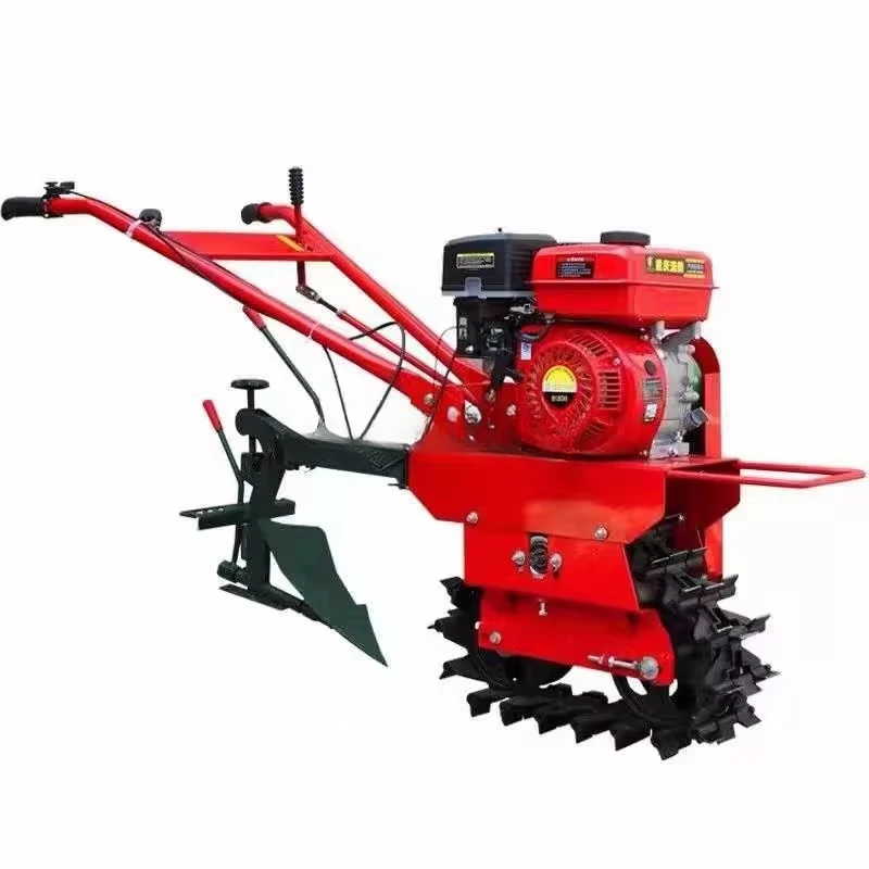 7HP 8HP Chain track tiller Multifunctional Chain Track Micro Tillage Machine Mini Rotary Tiller Gasoline Power Tiller