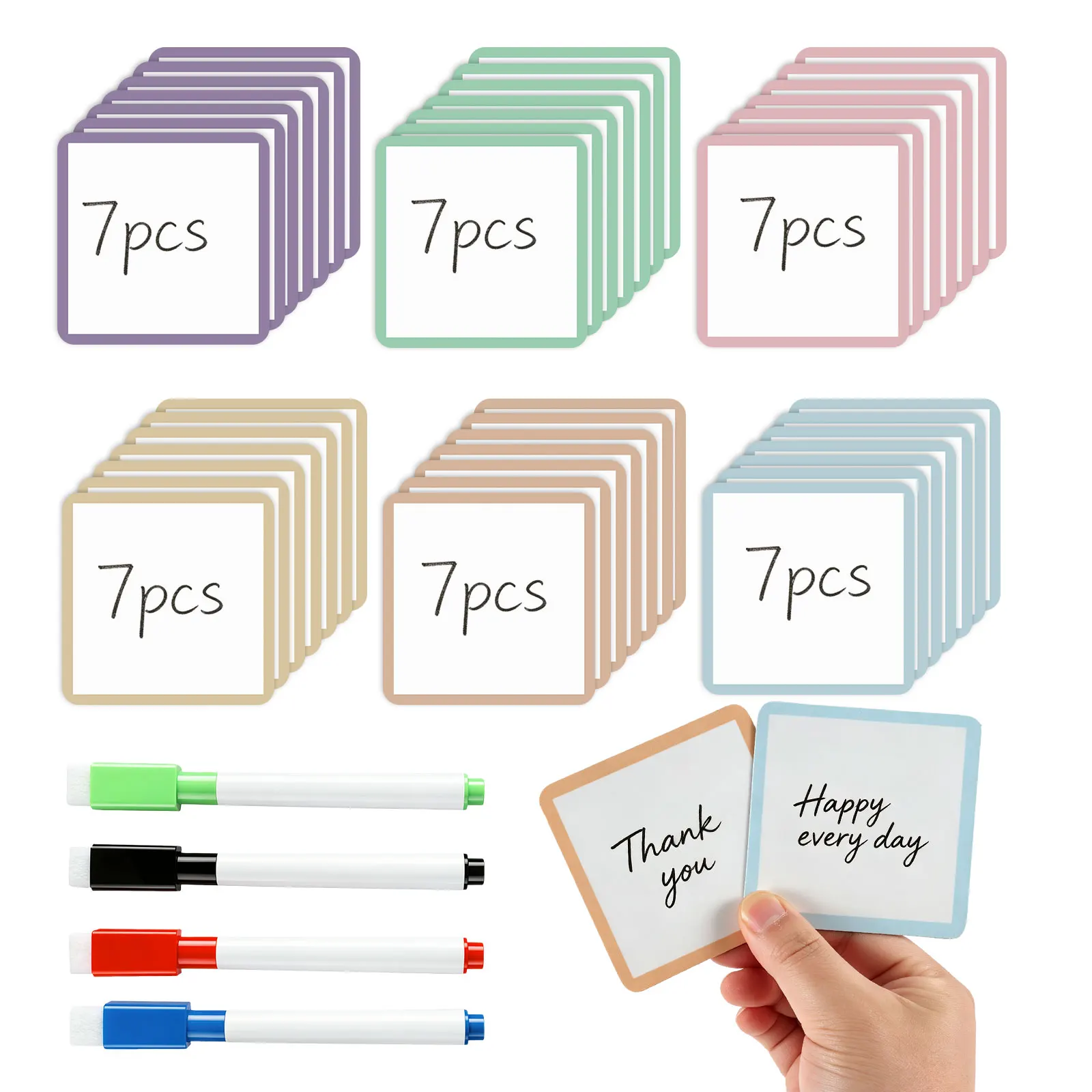 42/90Pcs Dry Erase Magnets Multi-functional Magnetic Dry Erase Labels Writable and Erasable Whiteboard Notes for Home Office