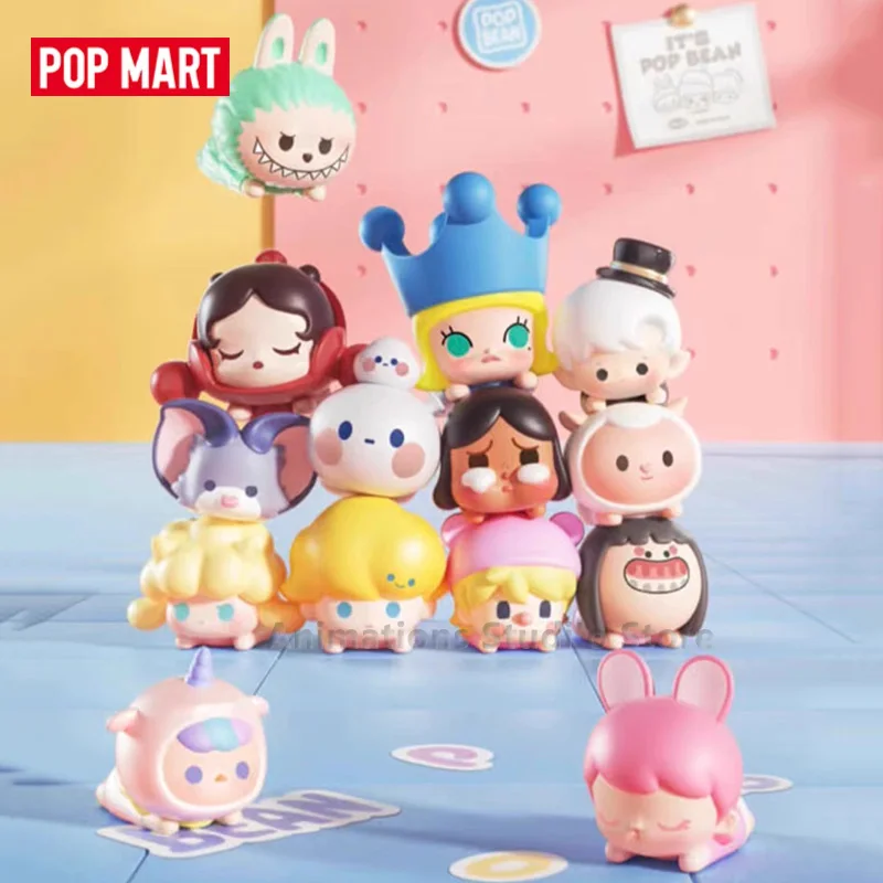 POP MART POP Bean Action Figures Toys Dimoo Molly Labubu Pucky Zimomo YOKI Gummy Crybaby Skullpanda POP Bean Figures Dolls Gift