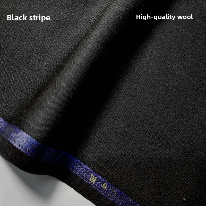 

Высококачественная черная ткань из тонкопряденой шерсти с темными полосами для деловых костюмов, брюк и жилетов (весна-осень)