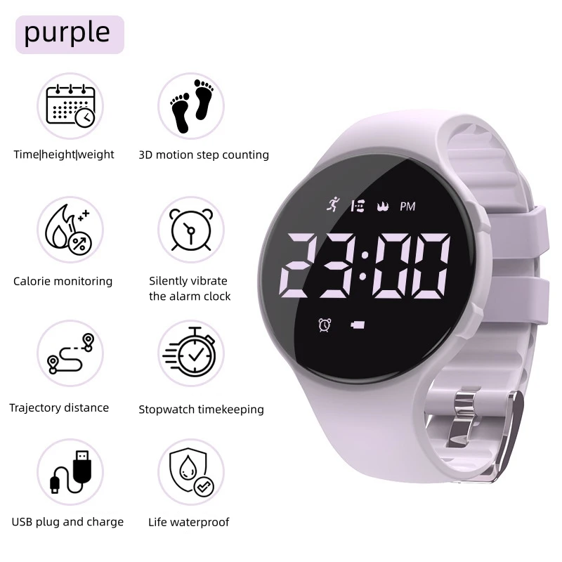 Pedometer Smart Watch Rate Smartwatch Fitness Tracker Silent Vibration Alarm Clock to Get Up Step Counting Waterproof Smart Brac