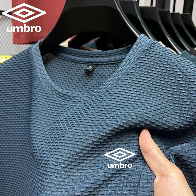 Wysokiej klasy haftowana koszulka Umbro Ice Silk Mesh z krótkim rękawem dla mężczyzn Letnia moda Casual Oddychająca koszulka polo z krótkim rękawem