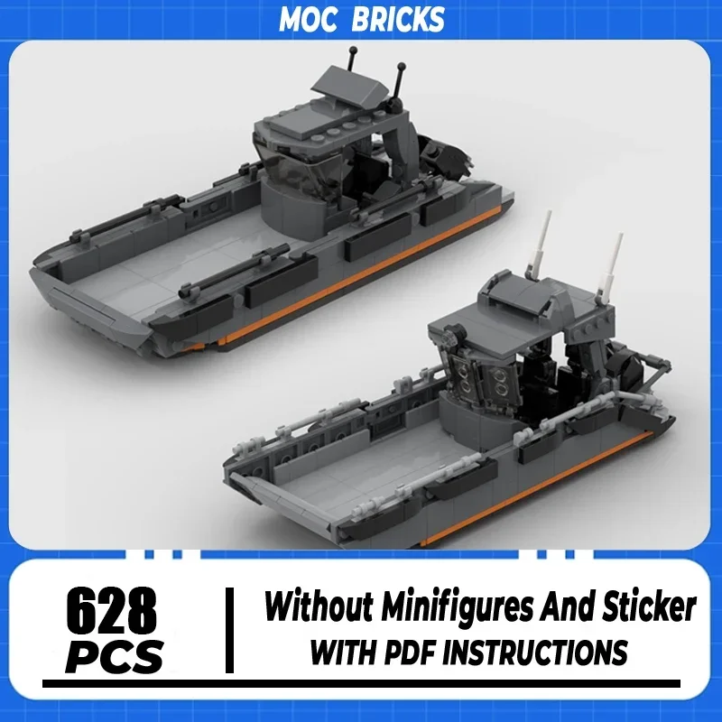 

Moc Building Blocks Modular AL8 Mini Boat Model Technology Bricks Military Boat DIY Sets Assembly Holiday Construstion Toy Gifts