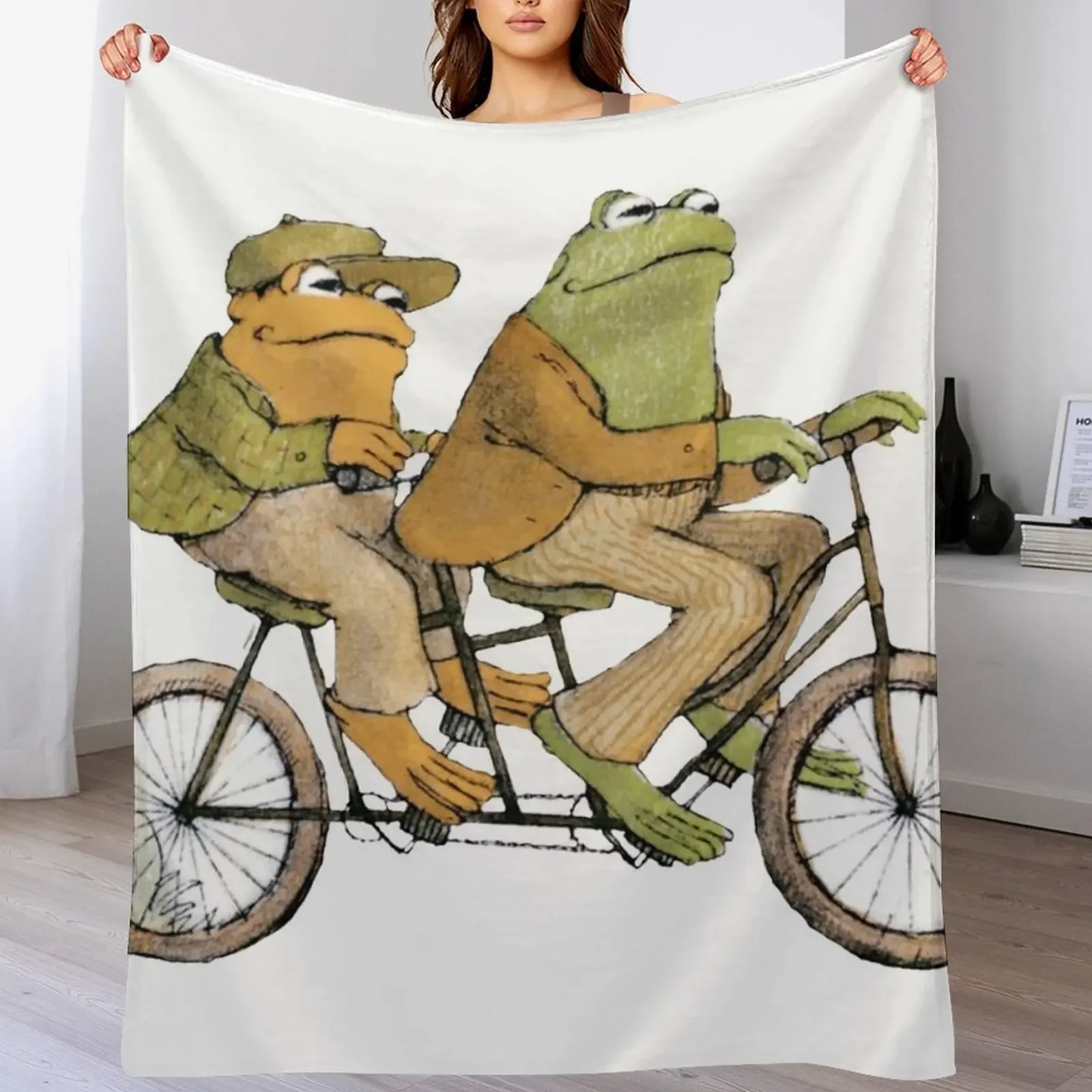 frog and toad Throw Blanket Travel Size Cozy Blanket for Plane Train