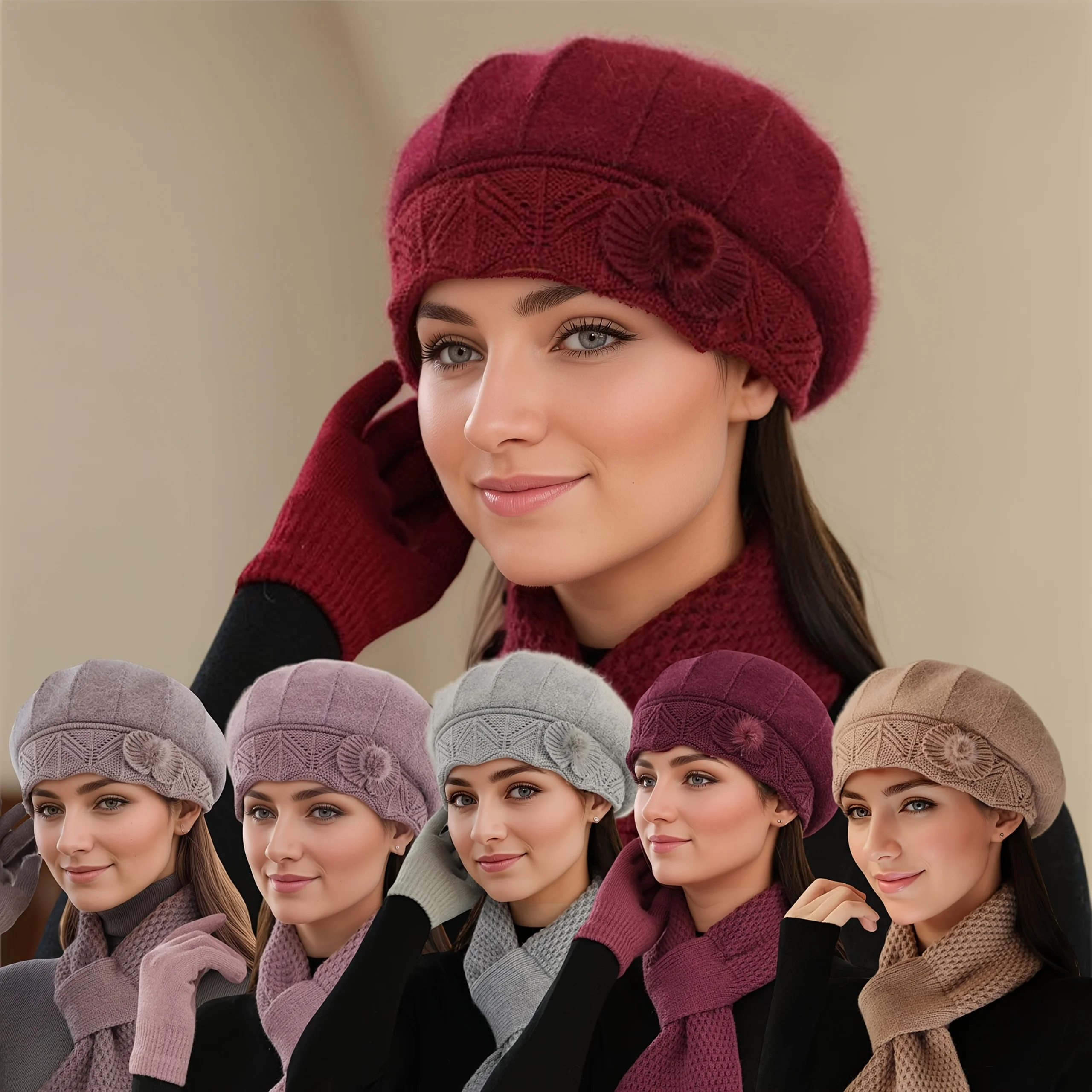 1-teilige warme Wintermütze aus Kunstpelz für Damen mit Aufdruck zur Kältebeständigkeit und zum Schutz des Kopfes, in mehreren Farben erhältlich