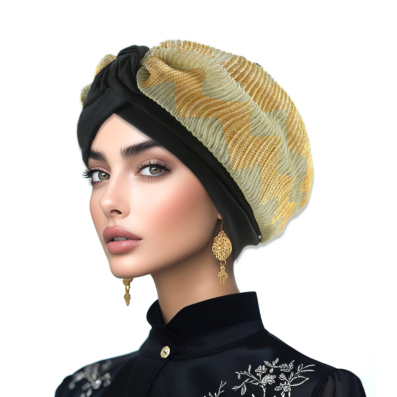 Fashion Women Patchwork Hat Muslim Hijab Beanies Bonnet Hair Loss Head Cover Indian Turban Chemo Cap Turbante Mujer Headscarf