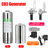 2L/1L Aquarium Fish Tank CO2 Generator Stainless Steel Bottle High Pressure Stainless Steel Gas Cylinder Aquarium Accessories