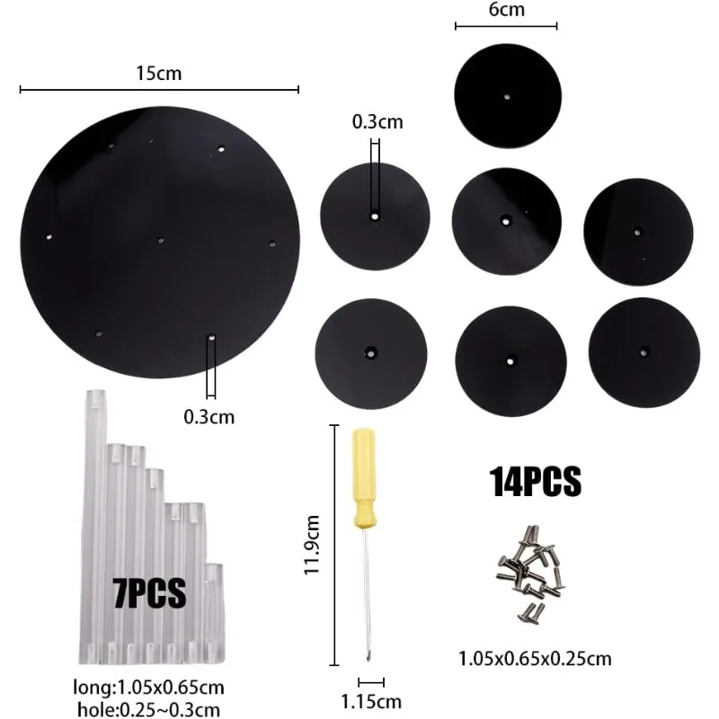 1 zestaw 7-poziomowych figurek z okrągłym akrylowym stojakiem kolekcjonerskim Organizer czarnym warstwowym stojakiem wystawowym