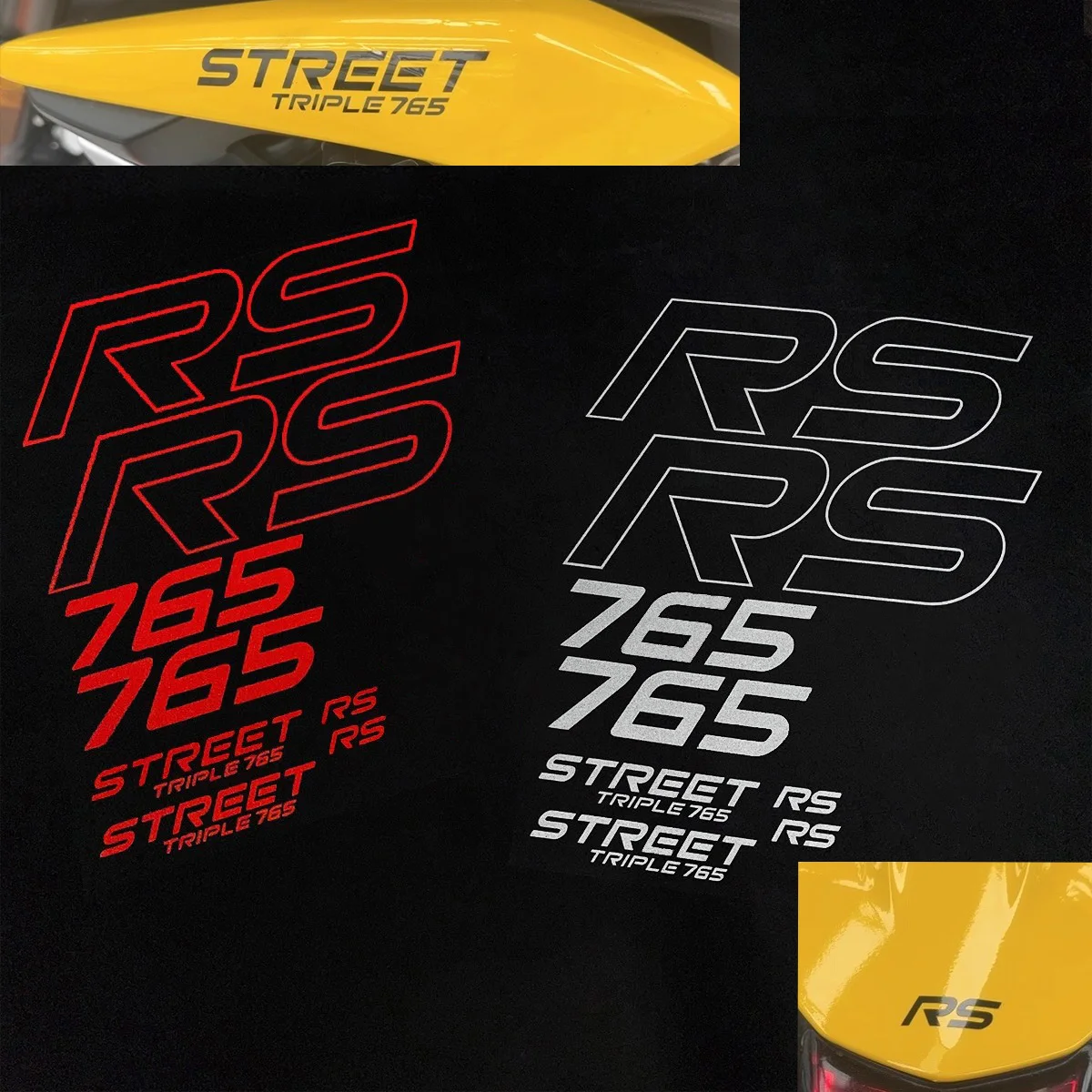 A Set Suitable for Triumph STREET TRIPLE 765 RS Non Reflective Matte Color MOTO Shell Decoration Sticker Waterproof Accessories