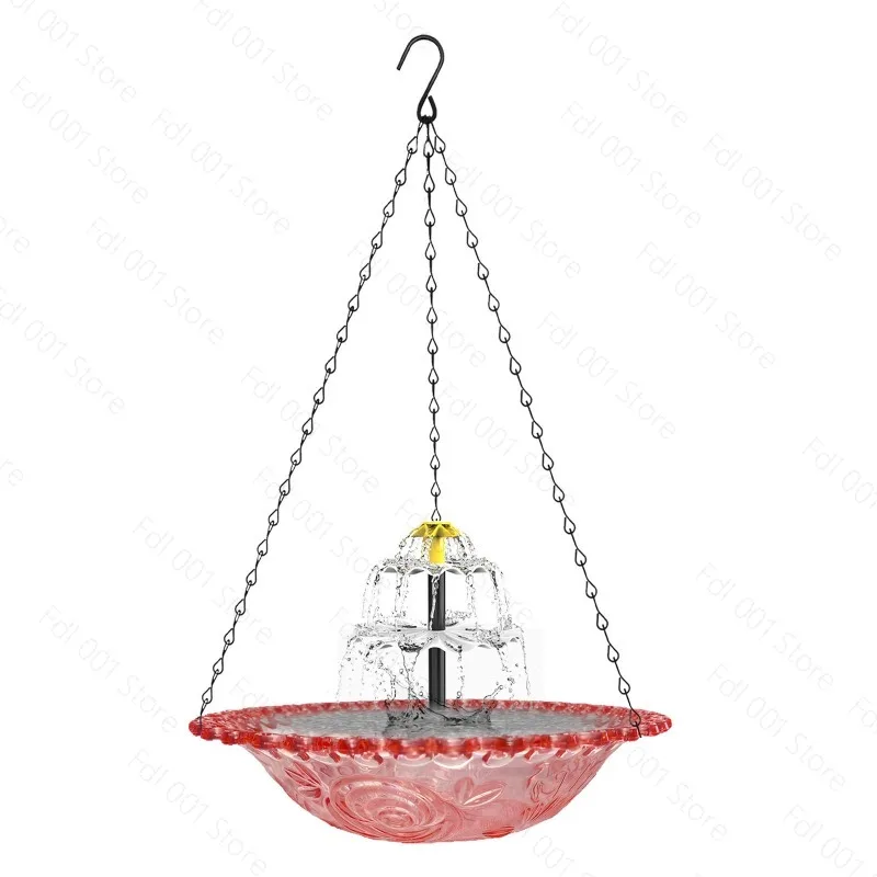 Solar Cascade Hanging Bird Bath Fountain for Bird Feeding and Bathing