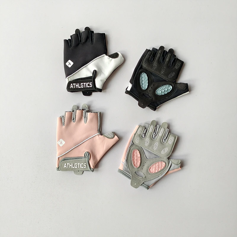 Damen Halbfinger-Fahrradhandschuhe Rutschfest Stoßdämpfend Atmungsaktiv Fitness Fahrradhandschuhe für Sport Fitnessstudio Training Radfahren – Detail 2