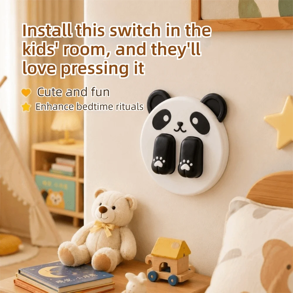 3D Printed Switch Panel Cover 86 Wall Switch Cartoon Animal Wall Switch Plate Rounded Edges Raised Paw Buttons
