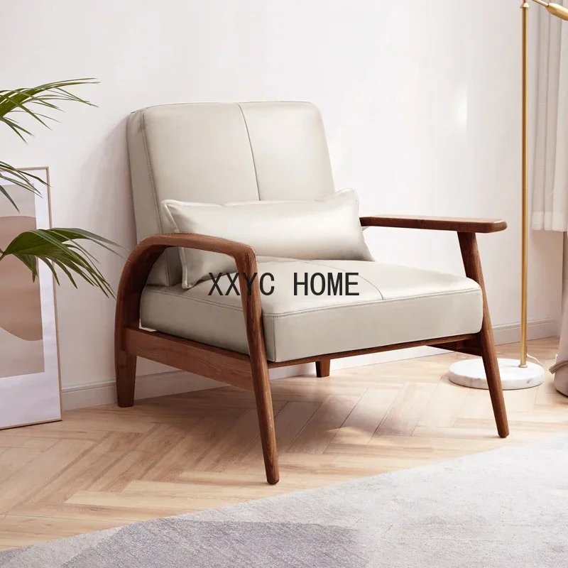 

Sofa Simple Balcony Leisure Leather Armchair Faux Leather Couch
