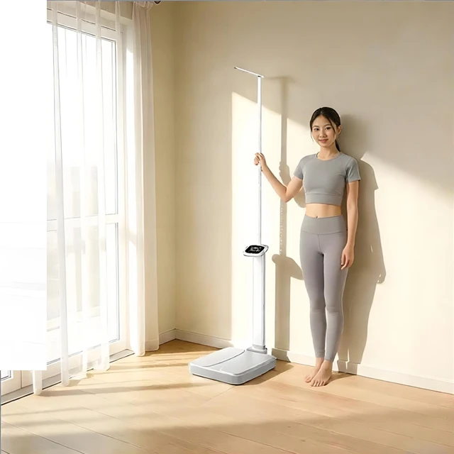 Home Use Height and Weight Scale, School Smart Measuring Device, Student and Adult Body Composition Analyzer, Bluetooth,
