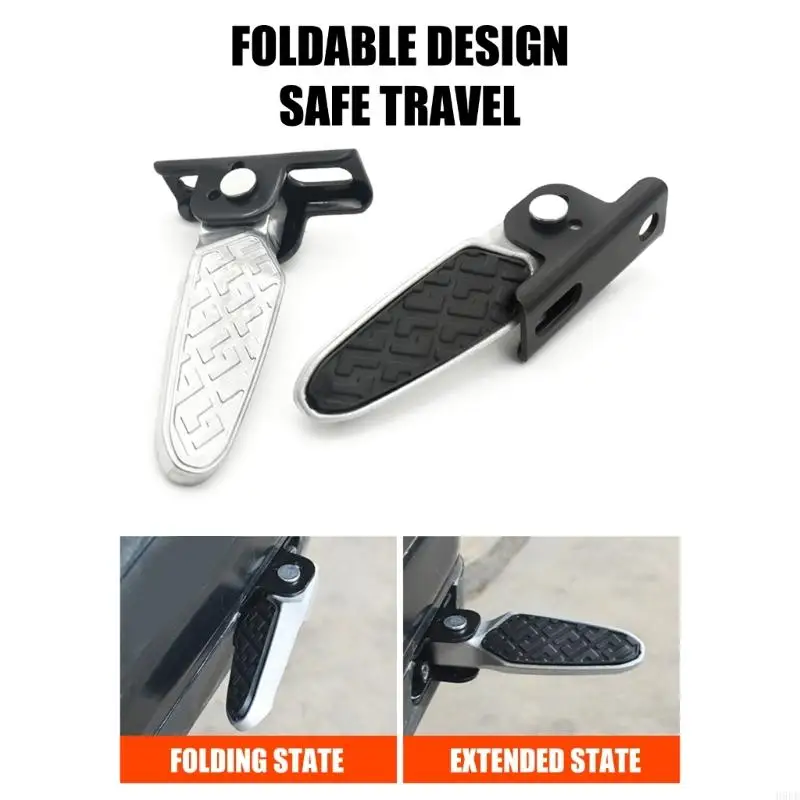 Foldable Aluminum Footrest Small Storage & Anti Slip Providing Stable Support for Electric Scooters & Motorcycles H9EE