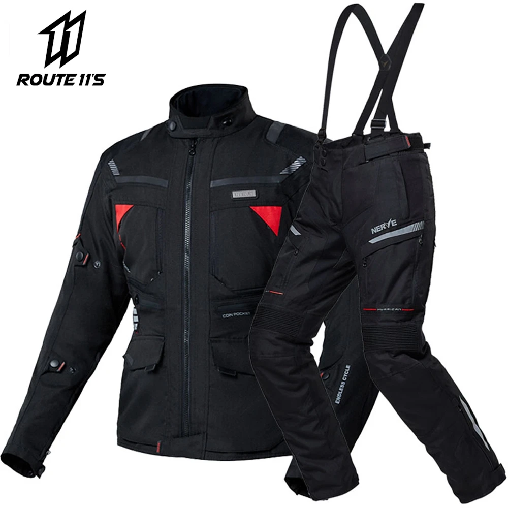 Motorcycle Jacket Rally suit CE Armored Waterproof All-Weather Warm 3 Layer Motocross Motocross Motorcycle Jacket + Pants