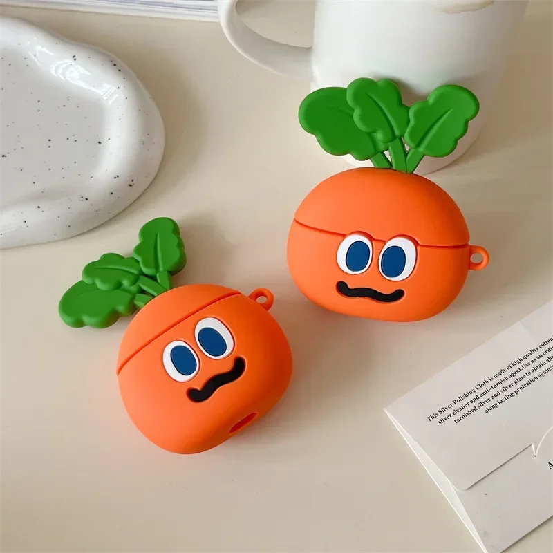 Cartoon Carrot Case for  Freebuds6i SE3/4/5i/Pro4,Bluetooth Earbuds Charging Box Protective Earphone Case Cover