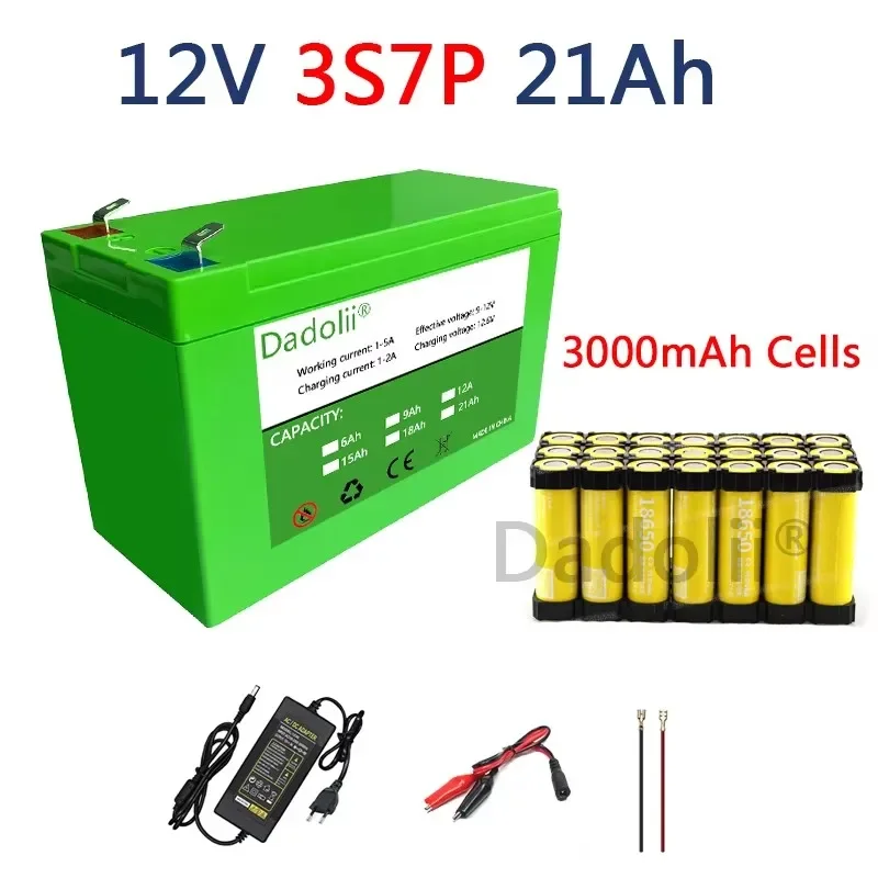 NEW Sprayers 12V21Ah Built-In High Current 30A BMS 18650 Lithium Battery Pack For Electric Vehicle Batterie 12.6V Charger