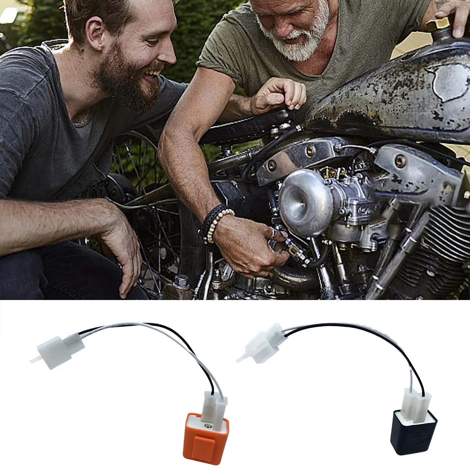 

Кабель-адаптер реле мотоцикла, 2-контактный, 12 В, светодиодное реле мигалки, регулируемая частота указателей поворота, разъем адаптера поворотников