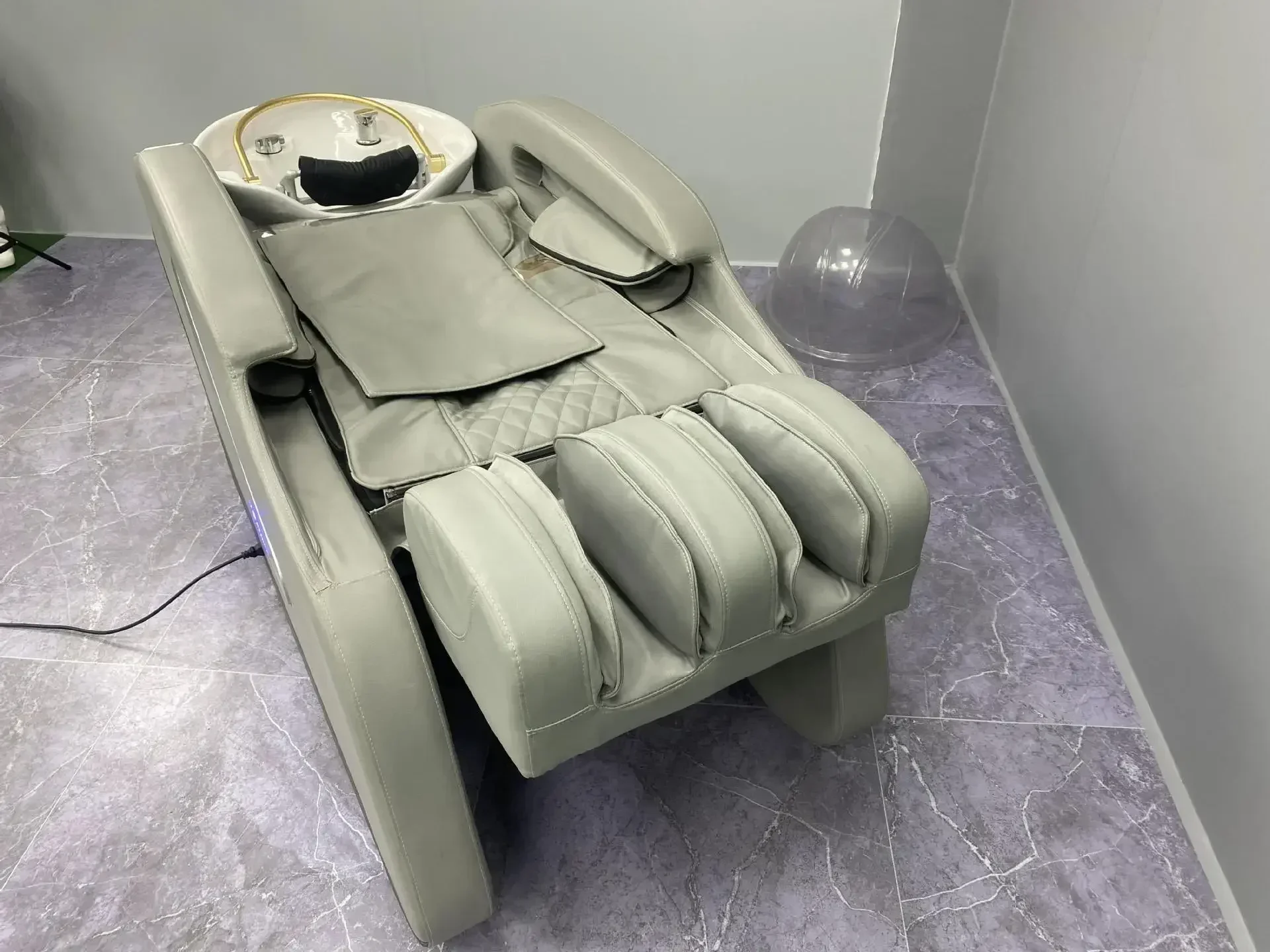 Full-Automatic Intelligent Electric Massage Shampoo Bed Dedicated Ceramic Basin Shampoo Flush Massage Integrated