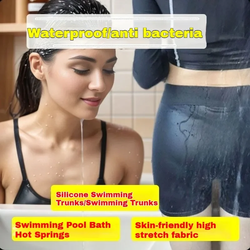 Silicone Boxer Swimming Trunks Girls Anti-infection Underwear Soaking Springs Private Protection Stickers Adult Waterproof