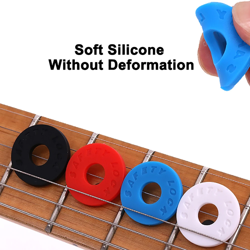 For Better Life 1PC Soft Silicone Guitar Strap Locks Rubber Blocks Anti Slip Tail Nail  Buckle for Acoustic Electric Odorless