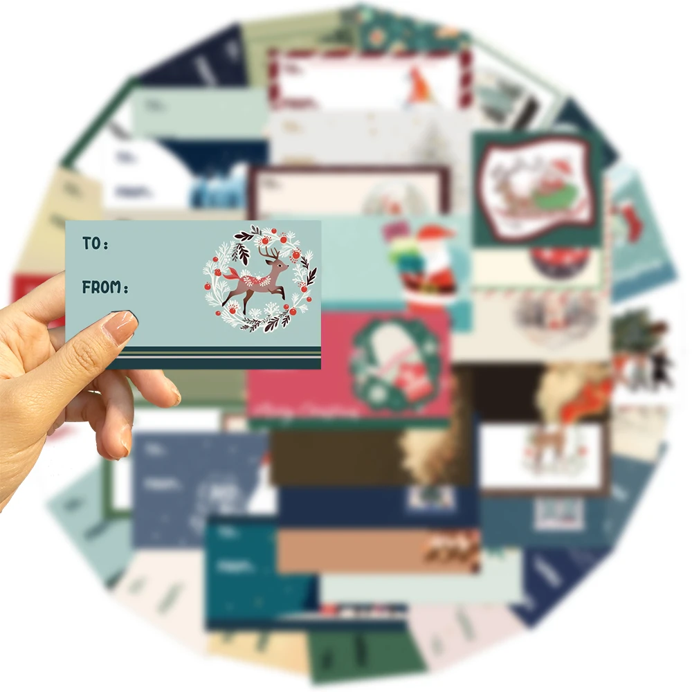 60pcs Christmas Sticker Set DIY Gift Decorations Mobile Phone Cases Laptops Perfect for Festive Personalization