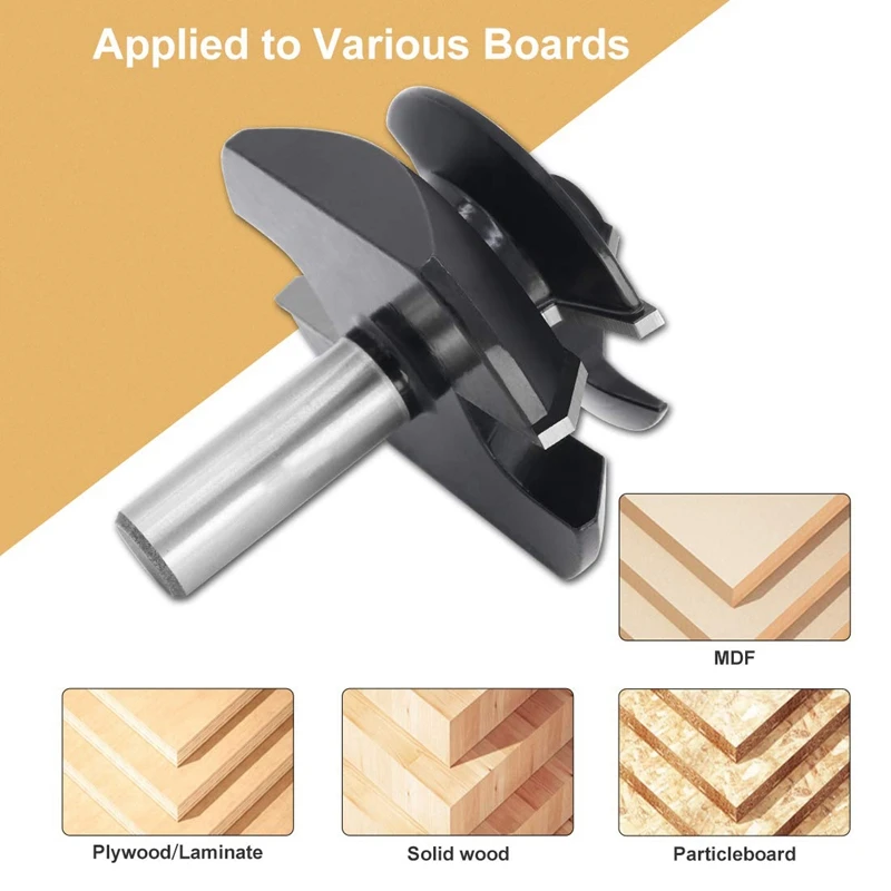 1/2 Inch Shank Lock Miter Router Bit 45 Degree 1/2 Inch To 1 Inch, 2-3/4 Inch Diameter CNC Wood Router Bits