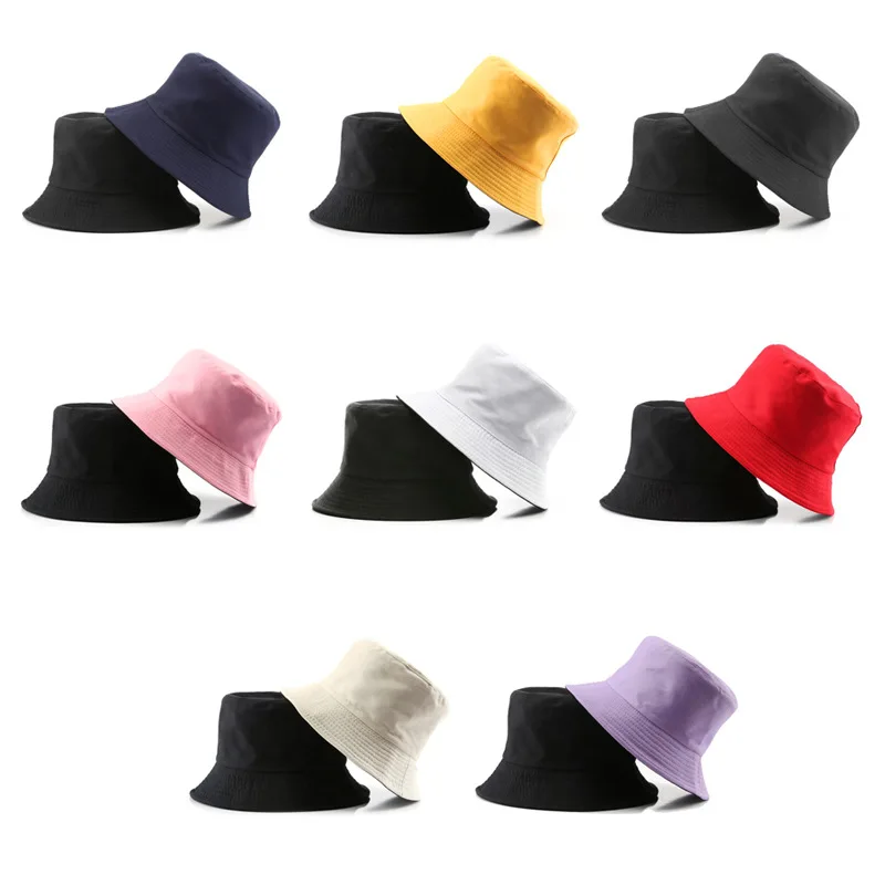 1 Korean version adult double-sided bucket hat summer travel visor casual versatile basin hat light board hat