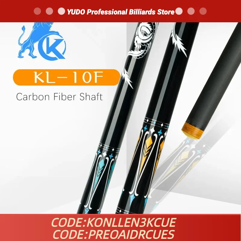 

NEW KONLLEN Carbon Energy Carbon Fiber Pool Cue Shaft Carbon 12.5mm Tip Radial Pin Joint Smooth Grap Butt Play Cue Billiards Kit