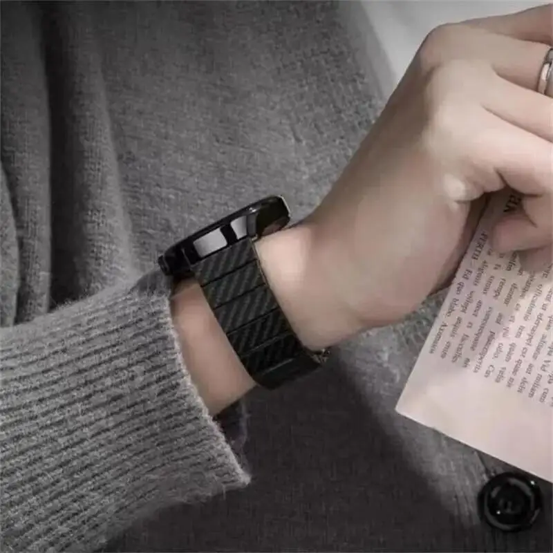 Ремешок для часов из углеродного волокна 20 мм 22 мм для Amazfit Balance 2/Active 2, квадратный браслет для Amazfit Bip 6/5/3/3Pro/GTR GTS 4 3 2, ремешок