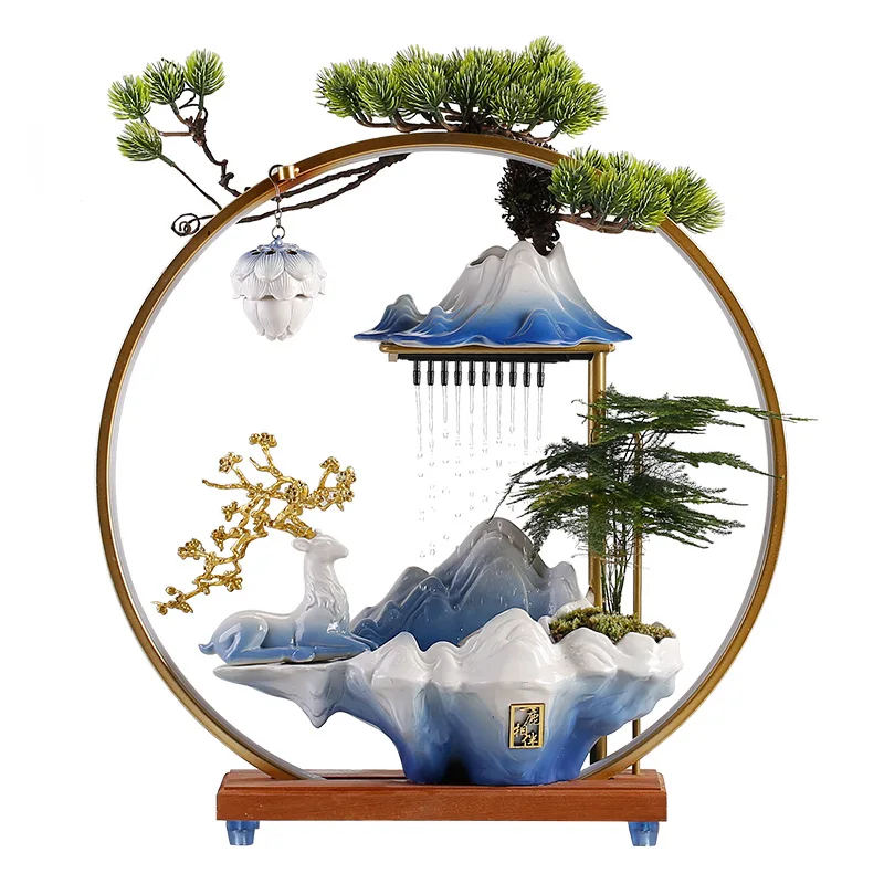 Chinese water charm decoration creative circulating water home decoration desktop housewarming opening gift box