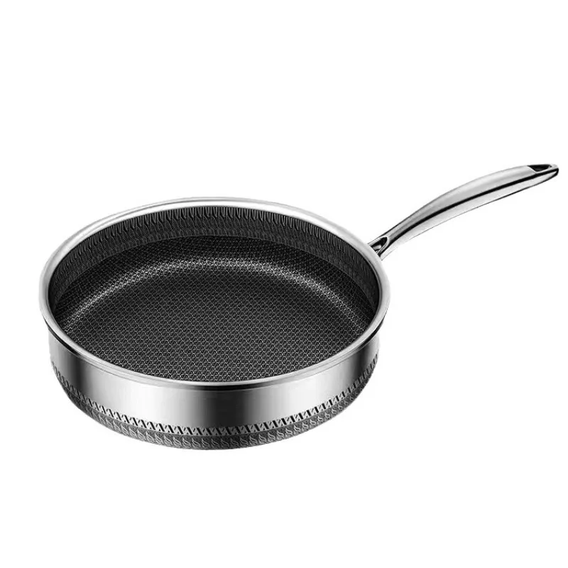 

316 Stainless Steel Thickened Anti-Bacterial Non-Stick Pan Without Coating, Suitable for Induction Stove and Gas Stove