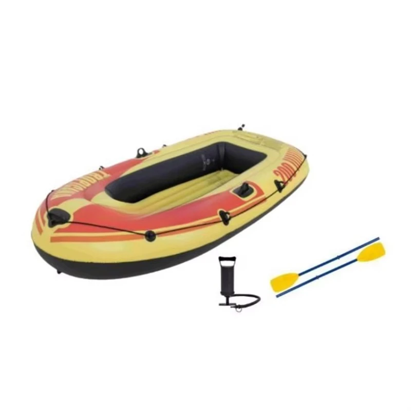 Double Pvc Inflatable Assault Boat Speed Kayak Canoe Recreation Fishing Kayak With Oar/Cushion High-strength Boat