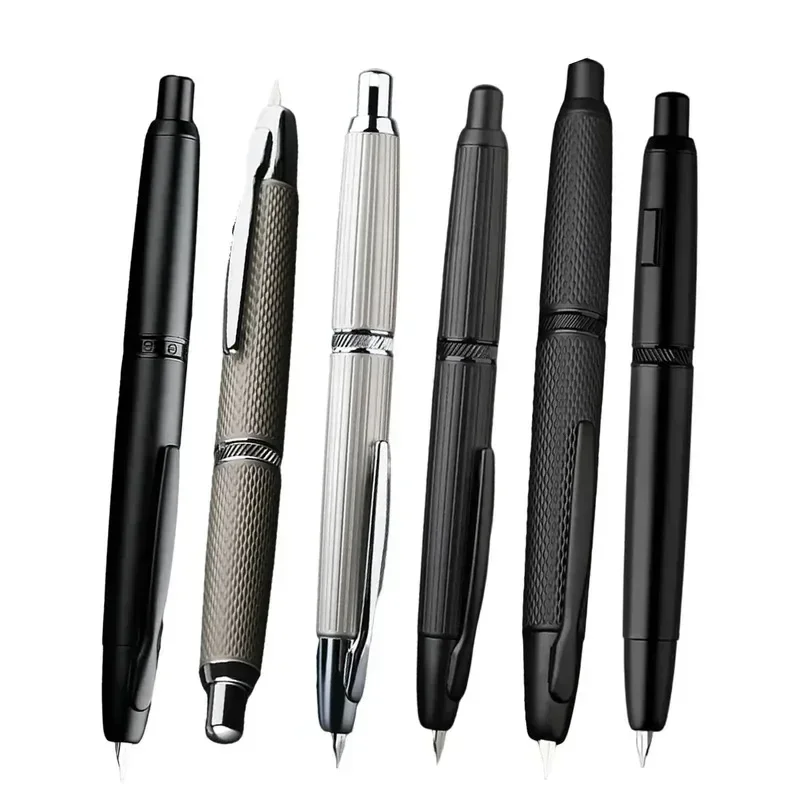 

Серебристая перьевая ручка Moonman A1 Metal Press Iink ручка в полоску EF 0,4 мм наконечники для письма подарочные ручки для студентов офисные принадлежности