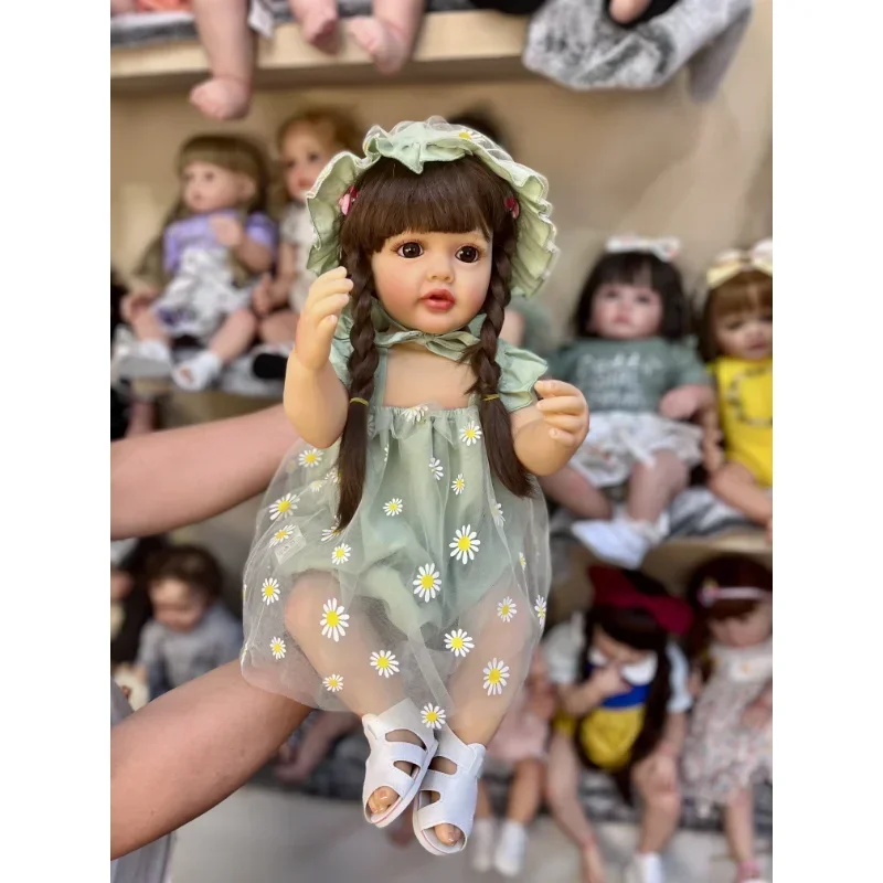 55CM Reborn Siliconen Full Body Zachte Reborn Babypop Levensechte Simulatie Pop Echt Uitziende Babypoppen Speelgoed voor meisjes Gift
