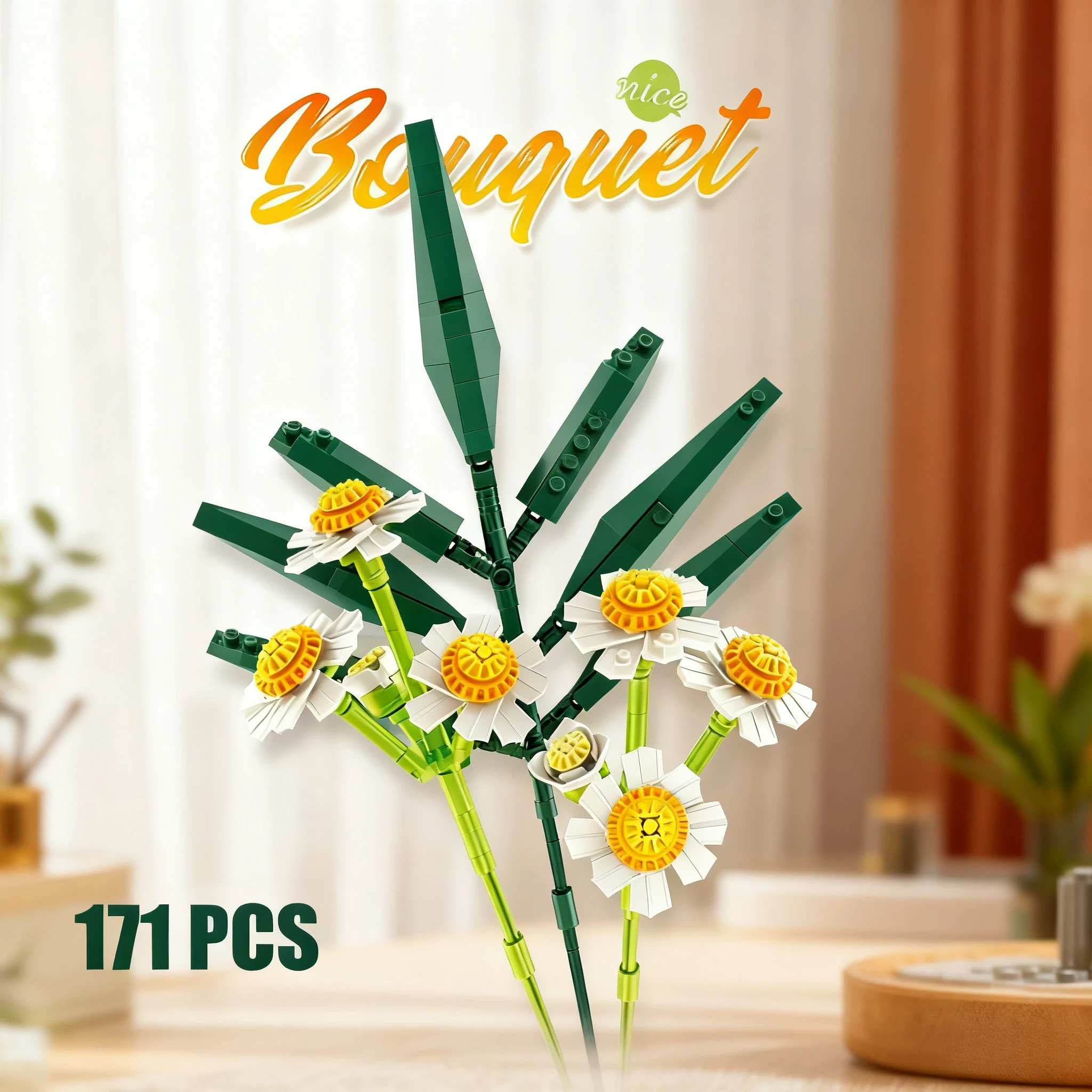 

Creativity Flower Bouquet Building Blocks Toy Set City DIY Compatible Bricks Home Ornaments Toys for Girls Holiday Gift Kids