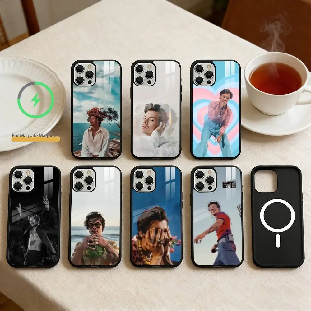 

Singer H-Harry-Styles Phone Case For iPhone 17,16,15,14,13,Pro,Max,Plus,Magnetic For Magsafe Wireless Charging