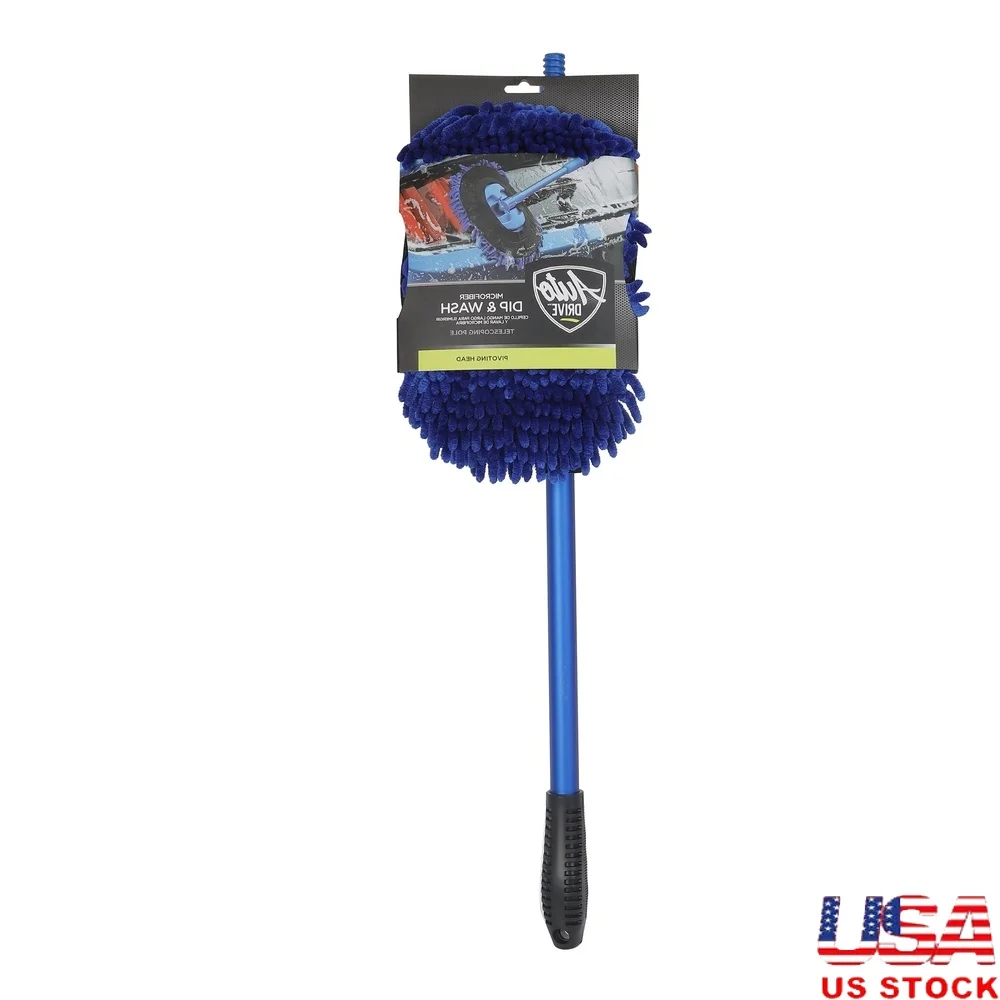 

Microfiber Mop Telescoping Handle Lightweight Durable Cleaning Tool Car Home Office Efficient Chenille Dust Removal Wet Dry Use