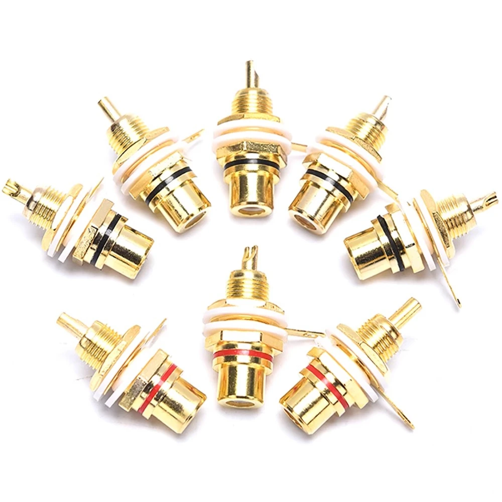 1 Pair RCA Connector RCA Female Socket Connector Chassis Panel Mount Adapter Audio Terminal Plug 3.5mm Plug AV Plug