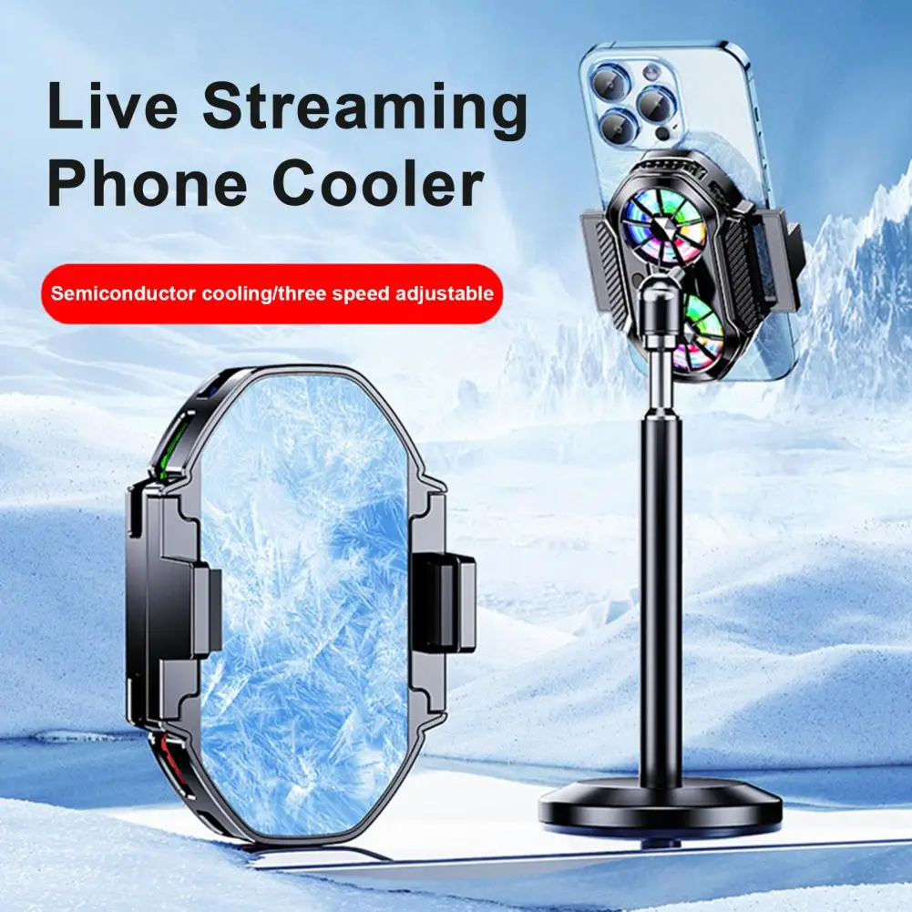 Mobile Phone Radiator Cooling Fan Live Streaming Phone Cooler Adjustable Digital Display Mobile Phone Heatsink Cellphone Cooler